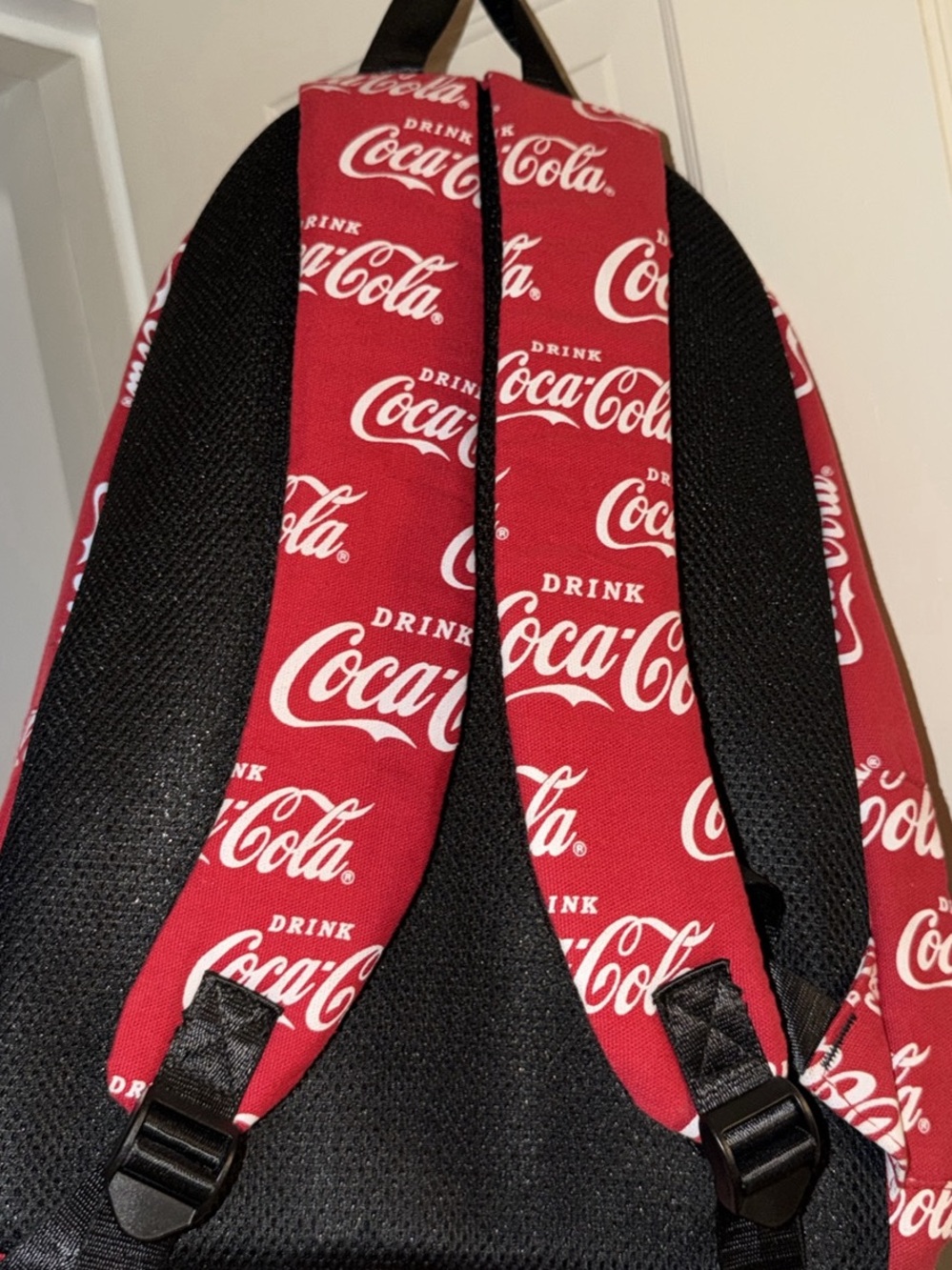 Coca-Cola Red and White Logo Print Backpack - Picture 3 of 6